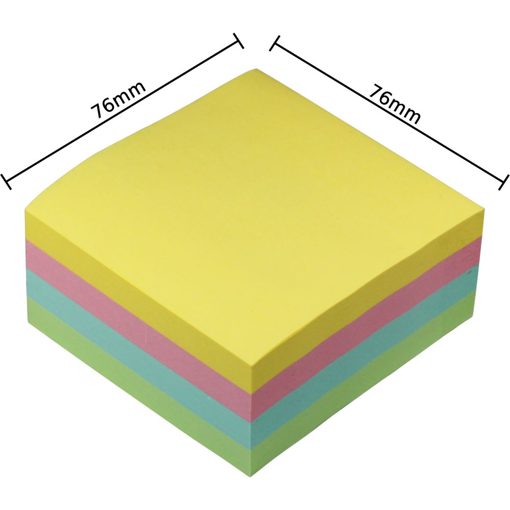 Notite Adezive, Deli Stick Up, 76x76 mm, Diverse Culori Pastel, 400 Buc/Pachet, Notite Hartie cu Adeziv, Sticky Notite, Cuburi Hartie, Articole pentru Birou
