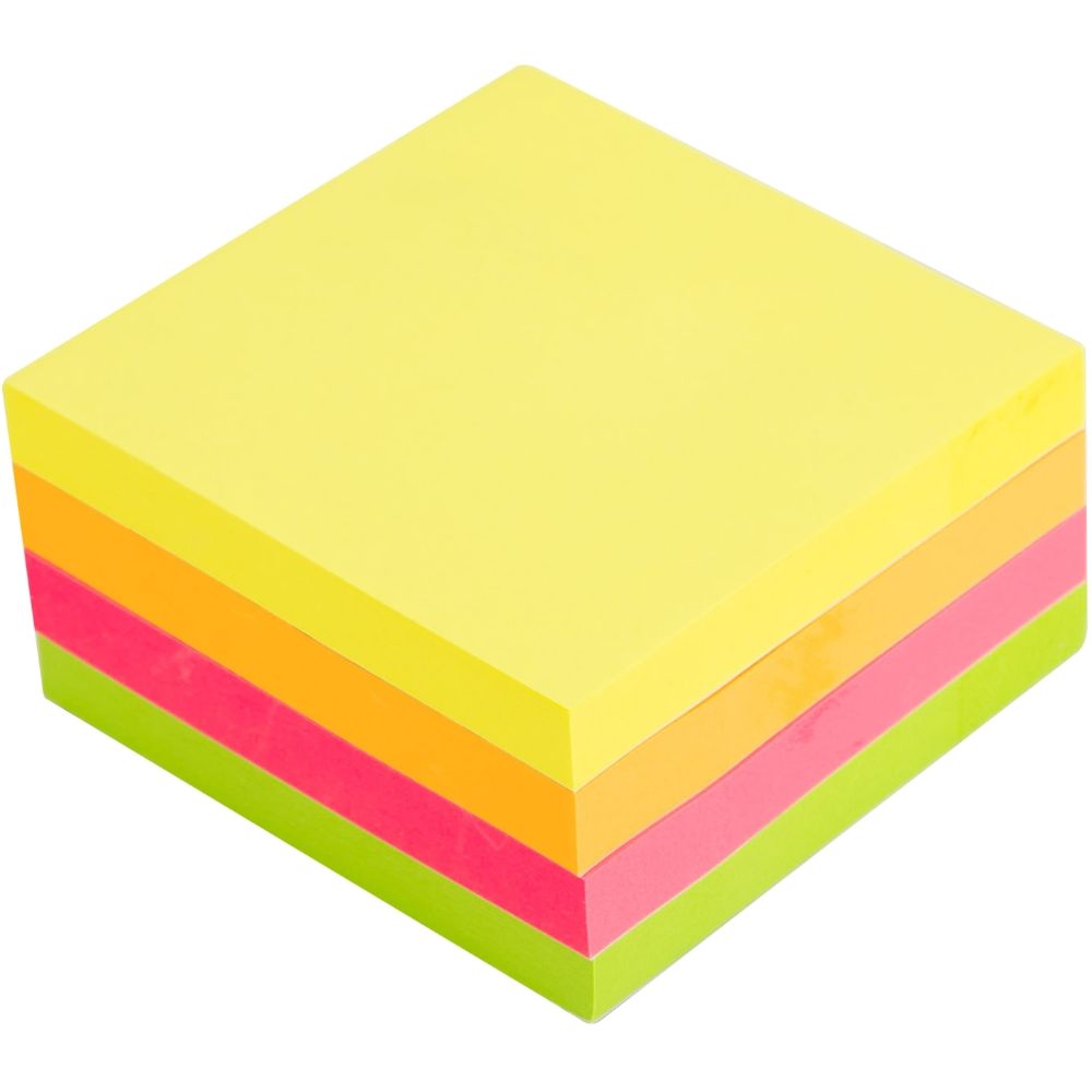 Notite Adezive, Deli Stick Up, 76x76 mm, Culori Neon, 400 Buc/Pachet, Notite Hartie cu Adeziv, Sticky Notite, Cuburi Hartie, Articole pentru Birou