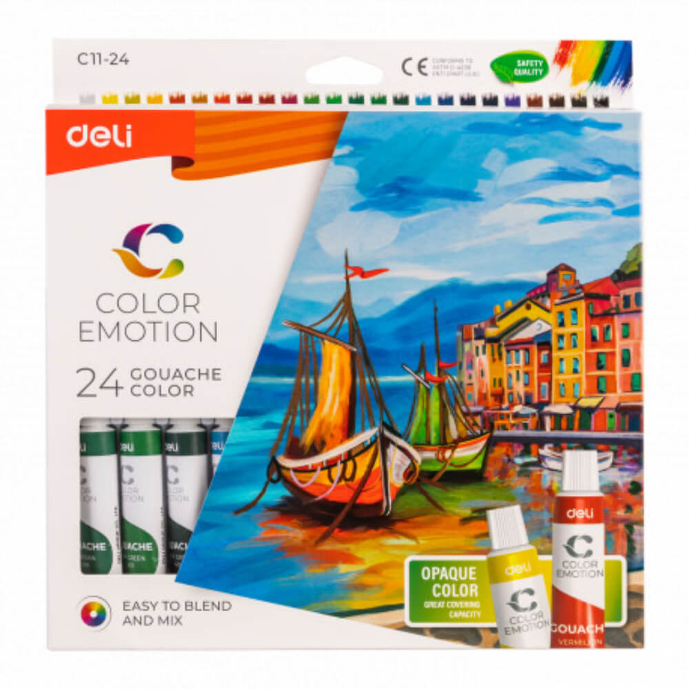 Set de 24 Culori Tempera Opace, Deli Color Emotion, Culori Tempera Deli, Set de 24 Culori Tempera, Culori Opace Tempera, Gama Deli Color Emotion, Produse pentru Pictura