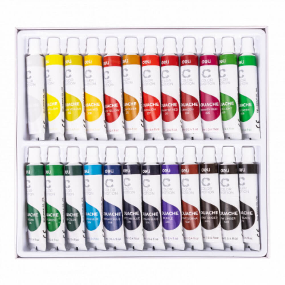 Set de 24 Culori Tempera Opace, Deli Color Emotion, Culori Tempera Deli, Set de 24 Culori Tempera, Culori Opace Tempera, Gama Deli Color Emotion, Produse pentru Pictura