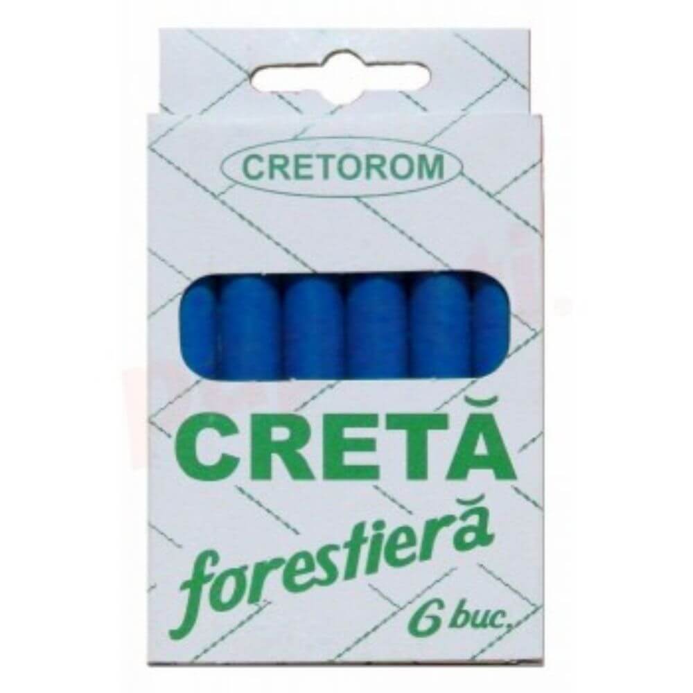 Set 6 Bucati Creta Albastra Forestiera CRETAROM, Creta Forestiera, Creta Foriestera Albastra, Creta pentru Marcaje Forestiere, Creta pentru Exploatari Forestiere, Creta pentru Lemn, Creta Forestiera Colorata, Creta pentru Marcarea Lemnului