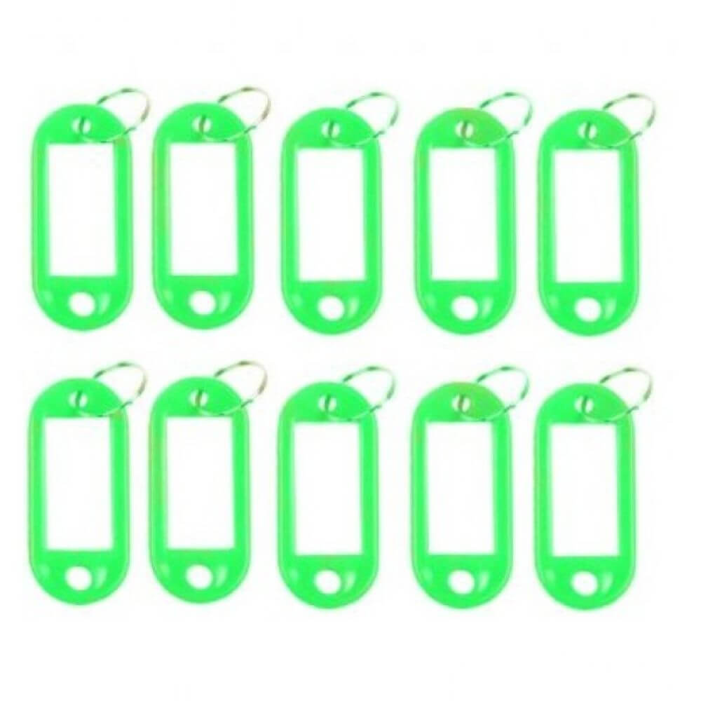 Set 10 Brelocuri Chei cu Eticheta EVOFFICE, 50x22 mm, Verzi, Breloc pentru Chei, Brelocuri cu Eticheta pentru Chei, Set Brelocuri Chei cu Eticheta, Brelocuri Chei cu Suport pentru Eticheta, Brelocuri cu Eticheta pentru Hotel
