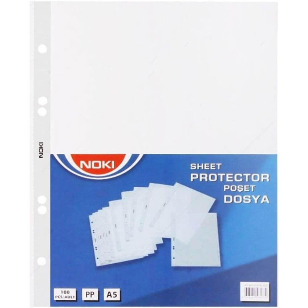 Folii de Protectie A5 NOKI, 100 Buc/Set, 45 MIC, Folii Transparente pentru Documente, Folii de Protectie Transparente A5, Set Folii Transparente pentru Foi, Folii Transparente din Plastic pentru Birou