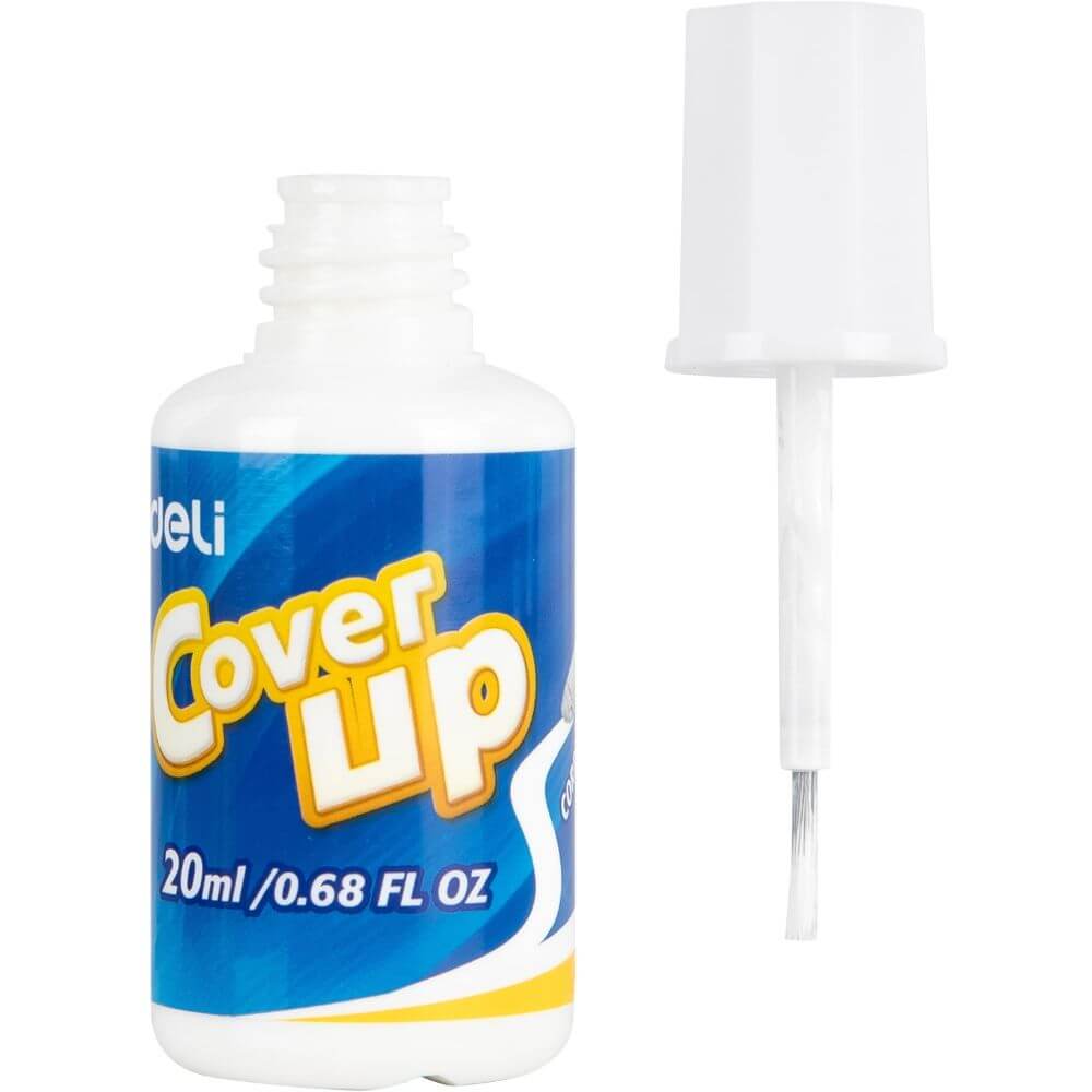 Corector Tip Pensula DELI, 20 ml, Culoare Alba, Corectoare Tip Pensula, Instrumente de Scris si Corectat, Corectoare Cerneala Pix, Corectoare cu Pensula, Corector pentru Scriere, Pasta Corectoare, Corector Alb pentru Scris