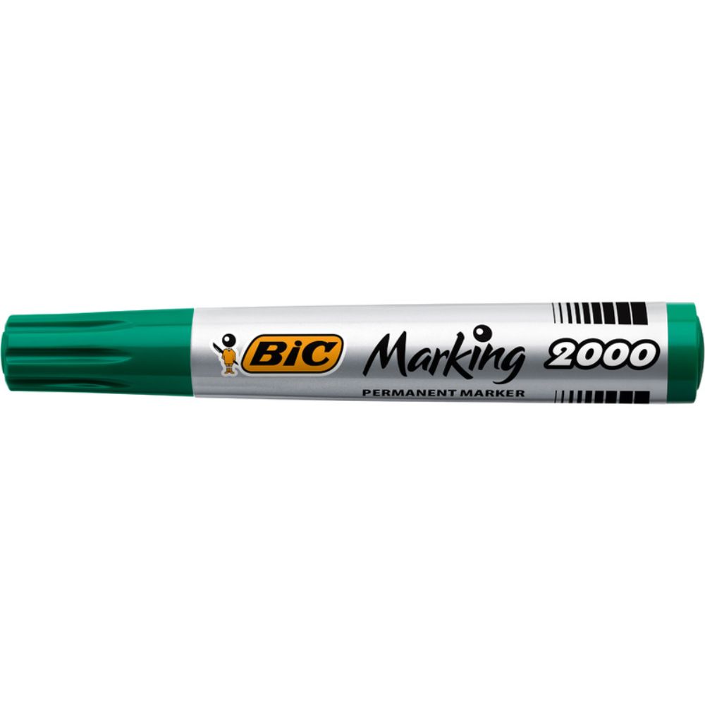 Marker Permanent BIC 2000, Varf Rotund de 1.7 mm, Cerneala Verde pe Baza de Alcool, Markere Permanente cu Varf Rotund, Marker Permanent Verde, Marker Permanent cu Cerneala Verde, Marker Permanent, Marker Permanent cu Cerneala Verde