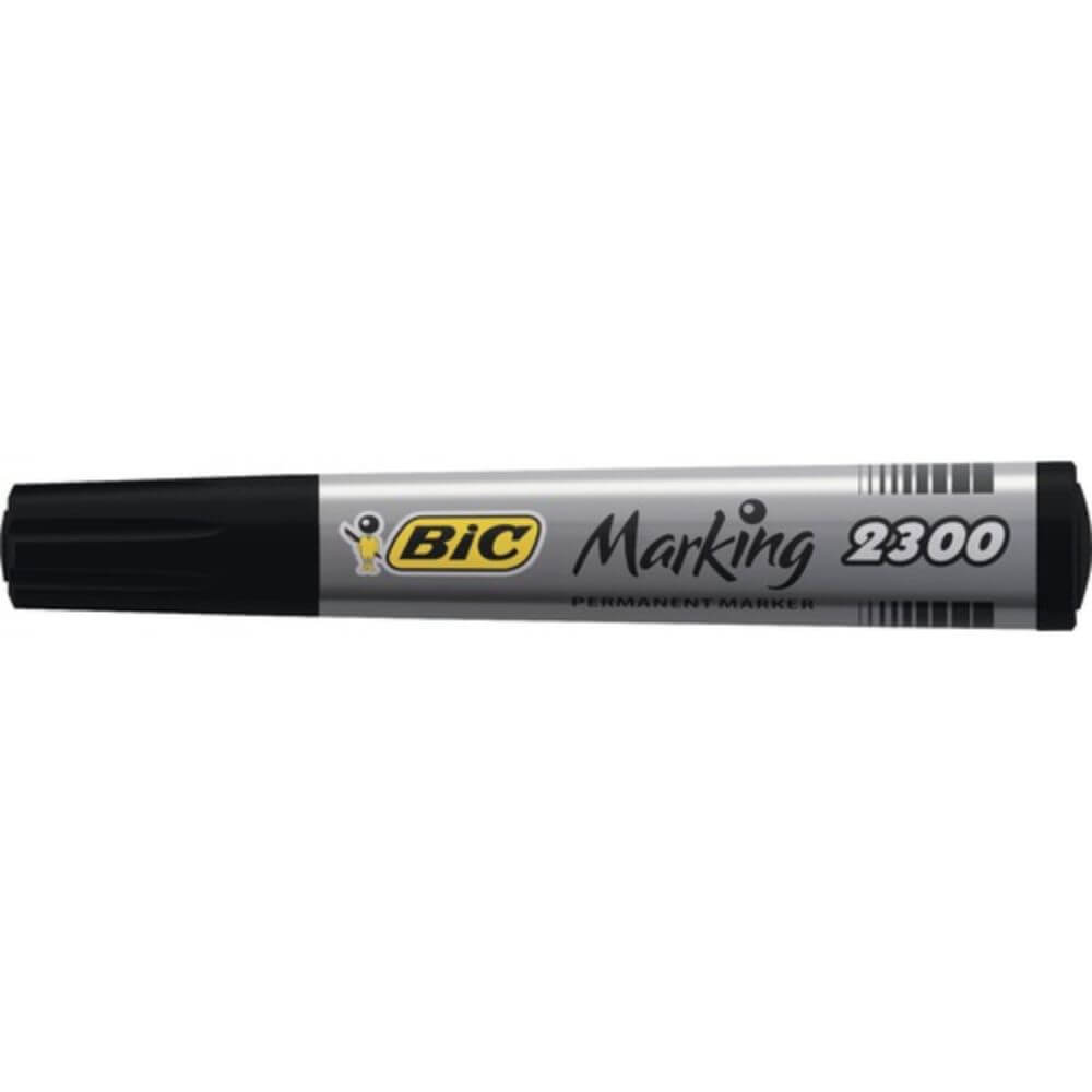 Marker Permanent BIC 2300, Varf Tesit de 3-5 mm, Cerneala Neagra pe Baza de Alcool, Markere Permanente cu Varf Tesit, Marker Negru, Markere Negre, Marker cu Cerneala Neagra, Marker Permanent, Marker Permanent Negru, Marker cu Cerneala Neagra