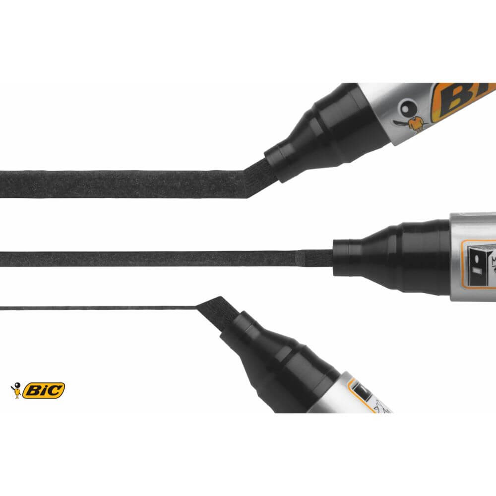 Marker Permanent BIC 2300, Varf Tesit de 3-5 mm, Cerneala Neagra pe Baza de Alcool, Markere Permanente cu Varf Tesit, Marker Negru, Markere Negre, Marker cu Cerneala Neagra, Marker Permanent, Marker Permanent Negru, Marker cu Cerneala Neagra