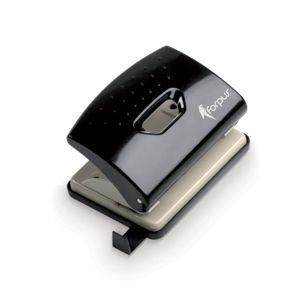 Perforator Metalic FORPUS, 16 Coli, Culoare Neagra, Perforator de Hartie, Perforatoare Manuale pentru Birou, Perforatoare pentru Hartie, Perforator Hartie cu Doua Perforatii, Perforator cu Doua Gauri, Perforatoare de Birou cu Doua Perforatii