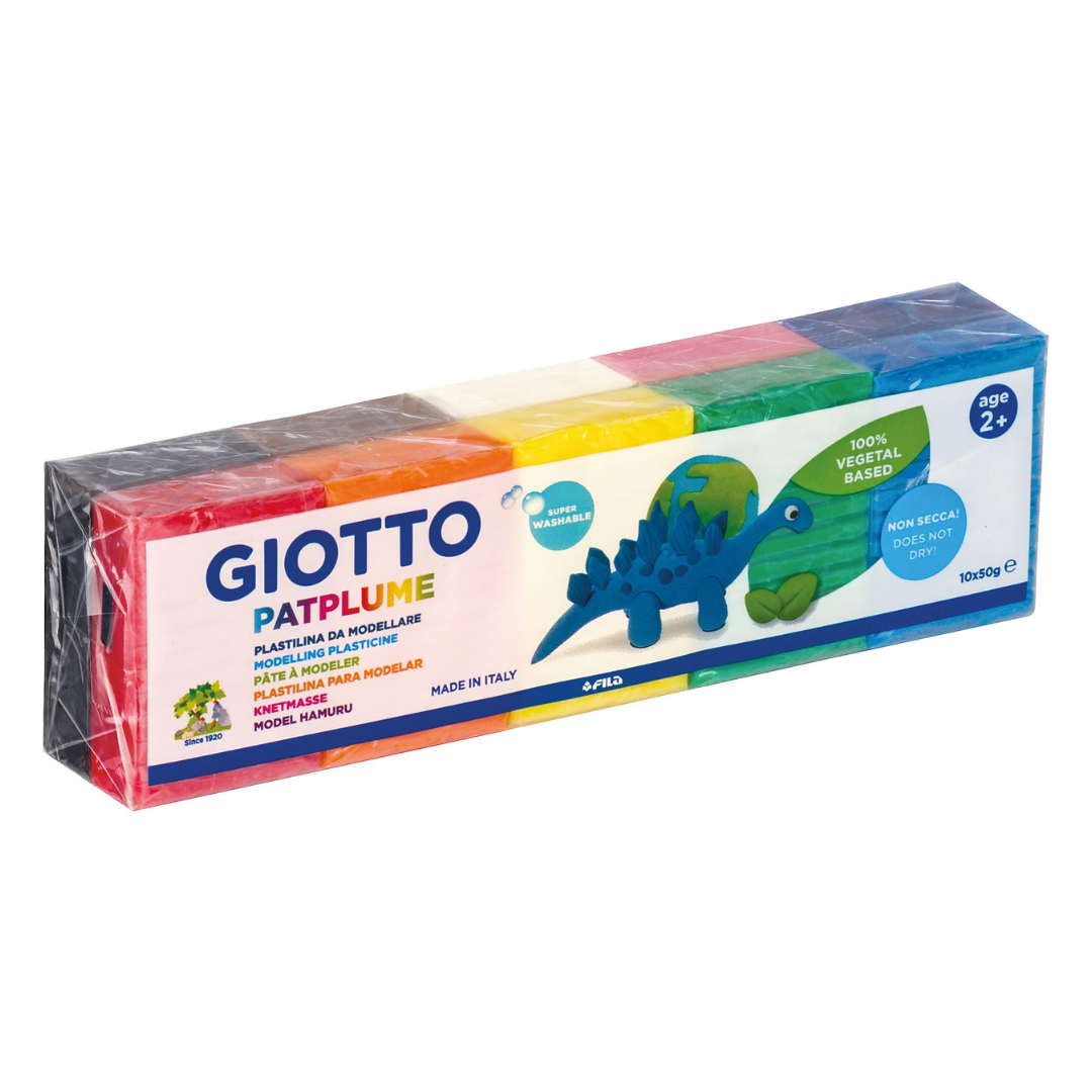 Plastilina Standard, 10 Culori Asortate X 50 Grame/borcan, Giotto