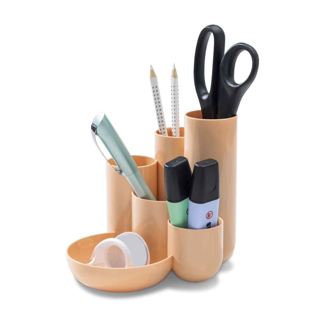 Suport Pentru Instrumente De Scris Han Campus, 5 Compartimente - Orange Pastel