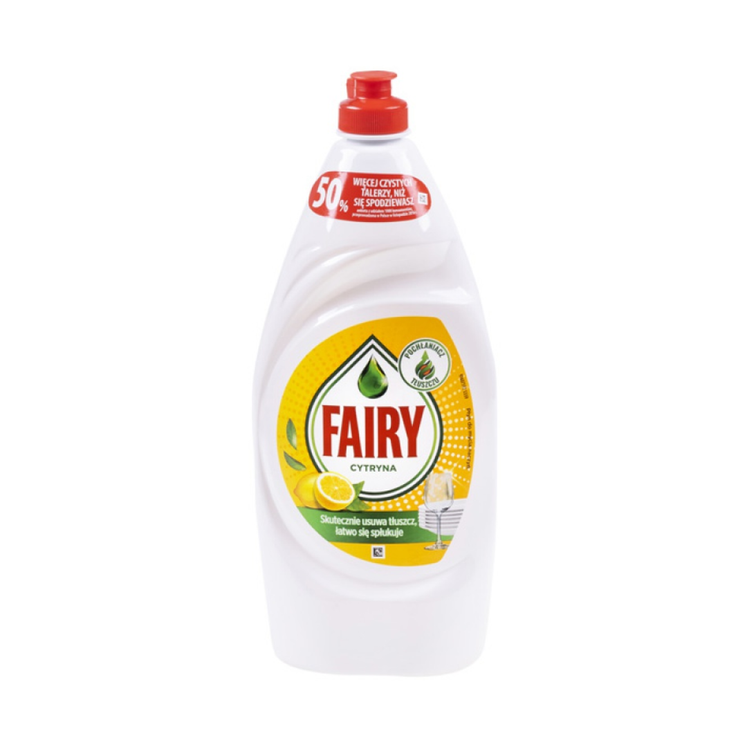 Fairy Lemon, Detergent Lichid Pentru Spalat Vase, Manual, 900ml