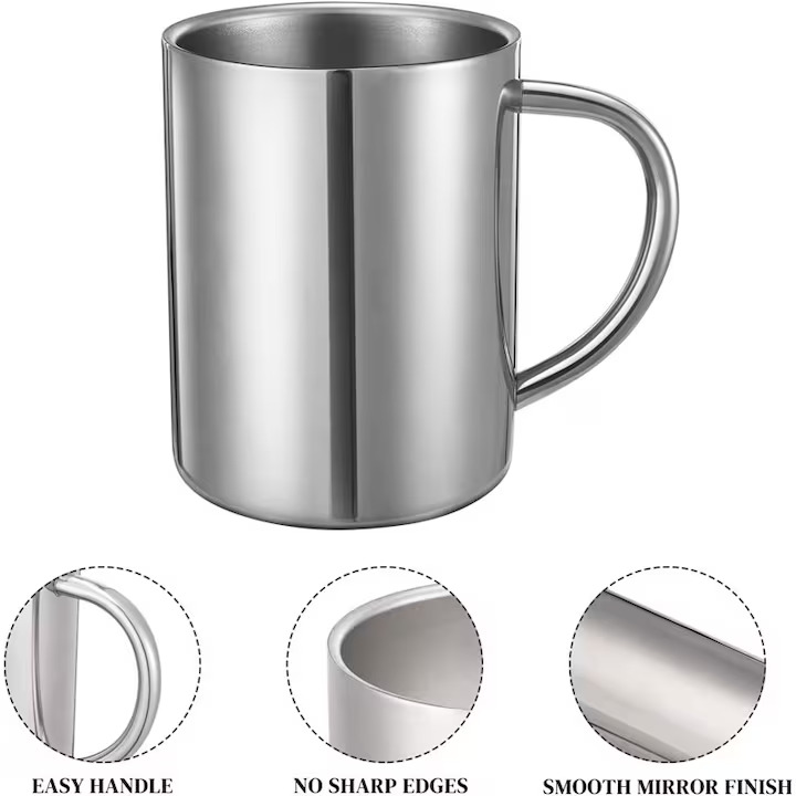 Cana Din Inox Cu Pereti Dubli, Capacitate 150 Ml