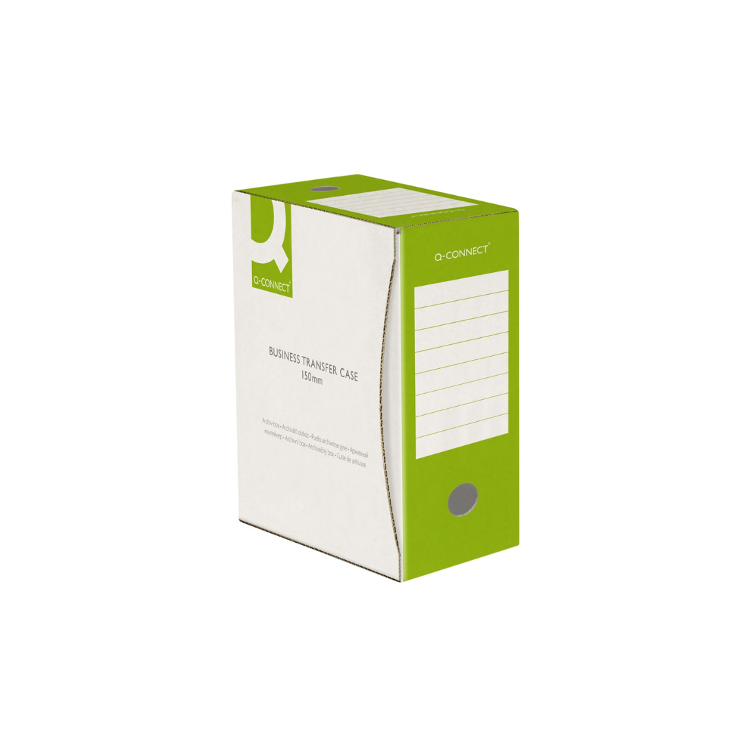 Cutie Arhivare 150mm, 100x339x298mm, Carton 400gsm, Q-connect - Alb/verde
