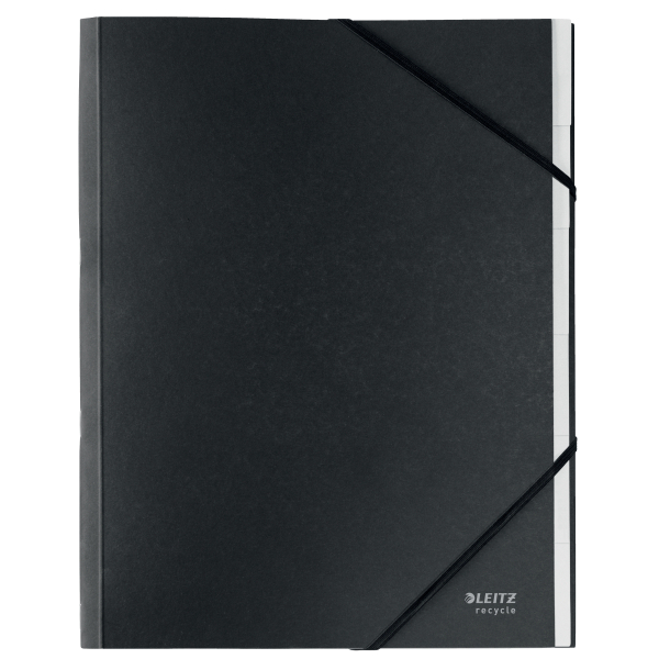 Mapa Cu Separatoare Leitz Recycle, Amprenta Co2 Neutra, 100% Reciclat, A4, 12 Separatoare, Negru