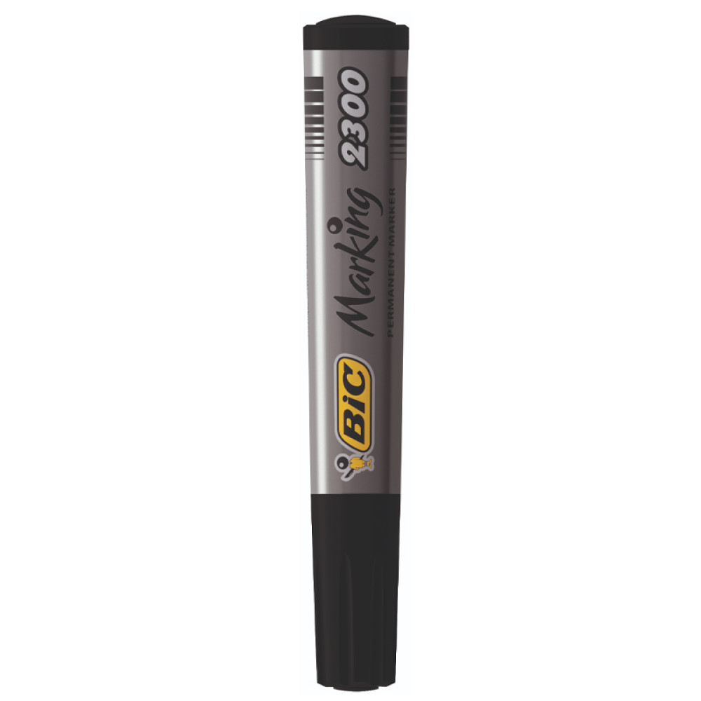 Marker Permanent Negru Varf Tesit 2300 Bic Marker Permanent Negru Varf Tesit 2300 Bic