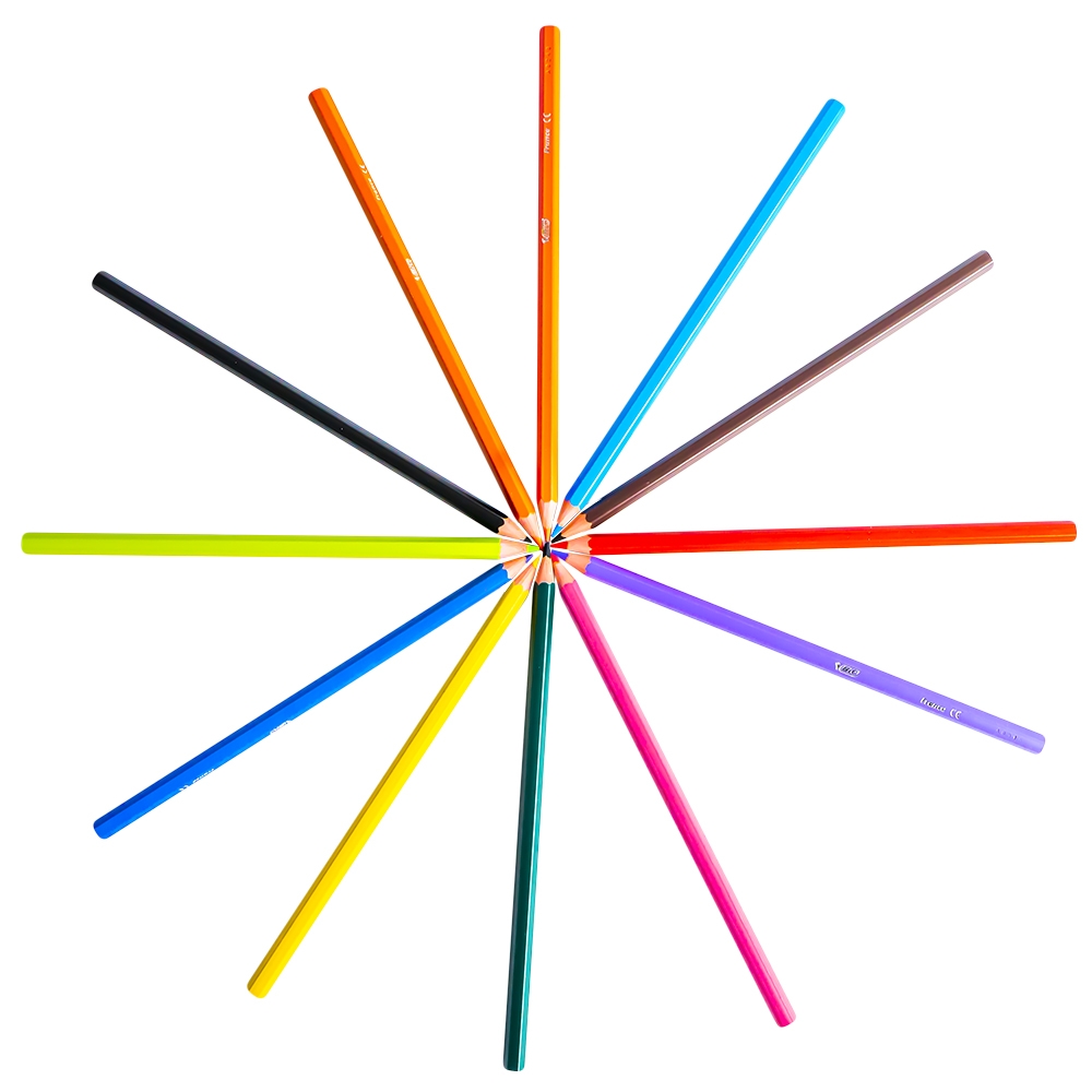 Creioane Colorate Bic Tropicolors, 12 Buc/set, Forma Hexagonala, 12 Culori
