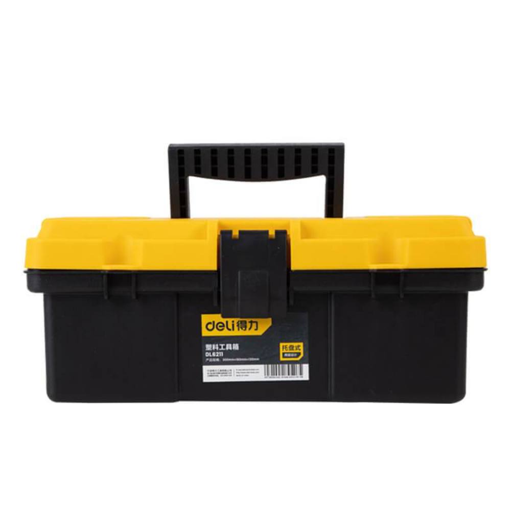 Cutie Mare Depozitare Scule Deli, Plastic, Structura Interna de Tip Tava cu Doua Straturi, Maner Cauciuc-Plastic, Cutie pentru Scule, Cutie de Scule, Cutie Depozitare Scule, Cutii Scule, Cutie pentru Unelte, Cutie de Unelte, Cutie Depozitare Unelte