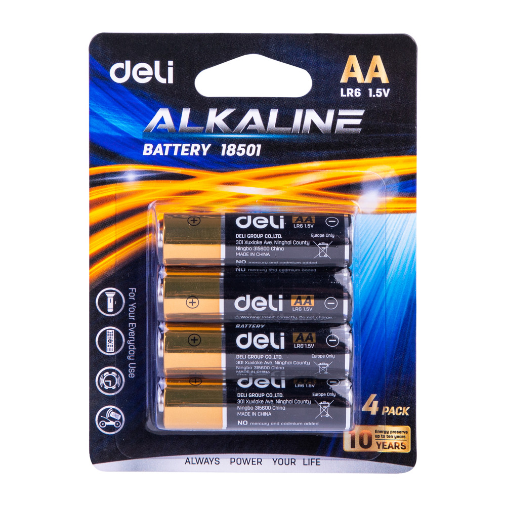 Baterii R6(aa) Alcaline 4 Buc/set Deli