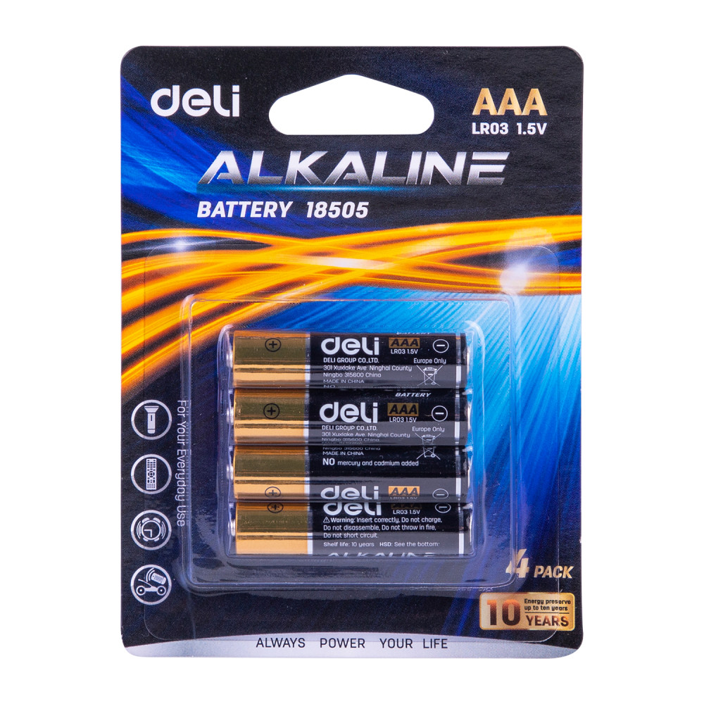 Baterii R3(aaa) Alcaline 4 Buc/set Deli
