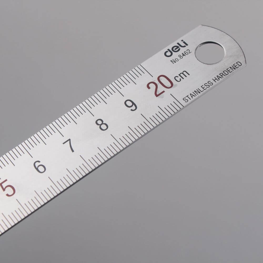 Rigla Metalica Deli, 20 cm, Rigla Metalica Gradata, Rigla Metalica 20 cm, Rigla de Metal Gradata, Rigle Metalice Gradate, Rigle Metalice 20 cm, Rigla 20 cm, Rigle 20 cm, Rigle de Metal Gradate, Liniar Metalic Gradat, Liniar Metalic 20 cm