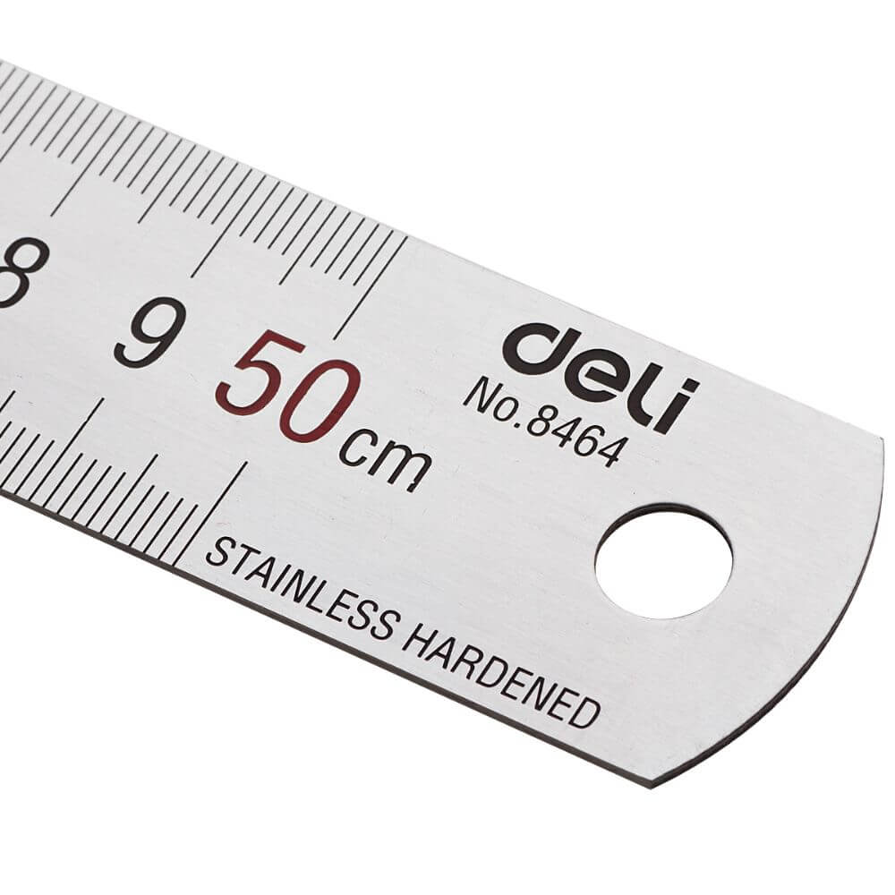 Rigla Metalica Deli, 50 cm, Rigla Metalica Gradata, Rigla Metalica 50 cm, Rigla de Metal Gradata, Rigle Metalice Gradate, Rigle Metalice 50 cm, Rigla 50 cm, Rigle 50 cm, Rigle de Metal Gradate, Liniar Metalic Gradat, Liniar Metalic 50 cm