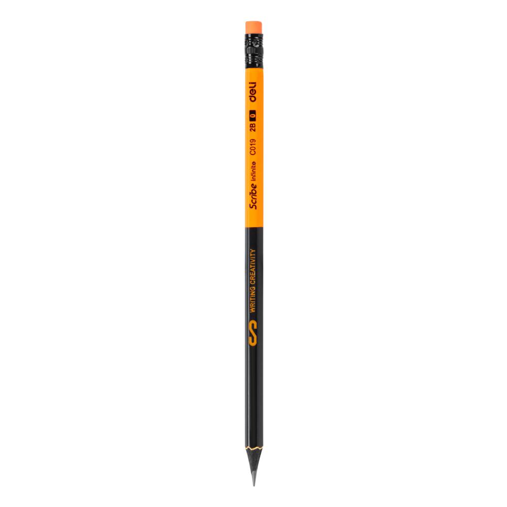 CREION GRAFIT CU GUMA LEMN NEGRU 2B DELI