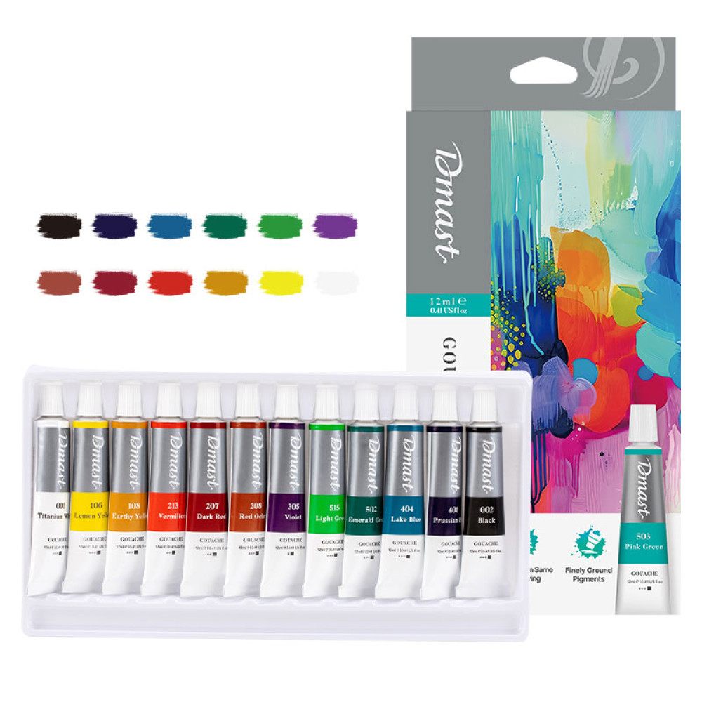 Guase 12 Culori 12 Ml Dmast By Pebeo