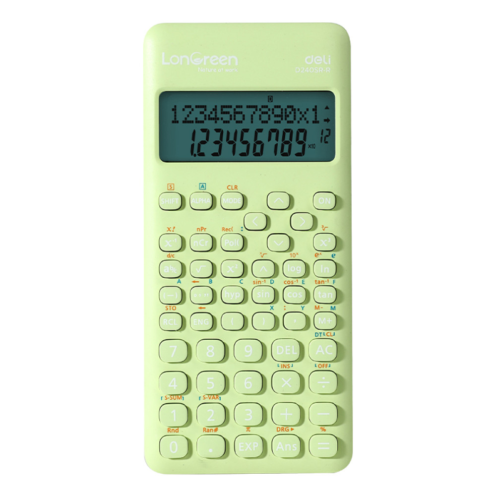 Calculator Stiintific 12dig 240f Vernil Longreen Plastic Reciclat Deli Calculator Stiintific 12dig 240f Vernil Longreen Plastic Reciclat Deli