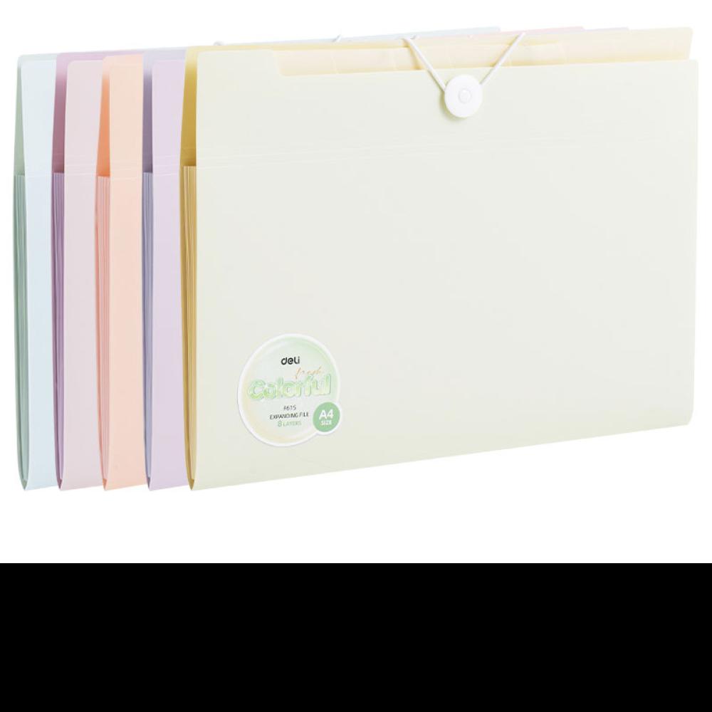 MAPA PLASTIC CU ELASTIC 7 SEPARATOARE DIVERSE CULORI MACARONS DELI