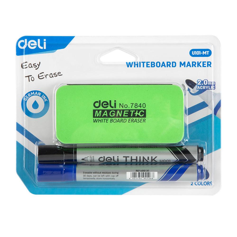 KIT WHITEBOARD (BURETE+2 MARKERE) DELI
