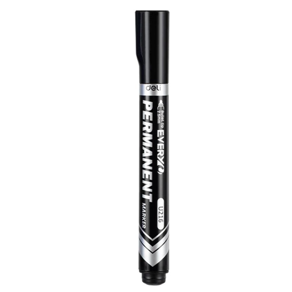 MARKER PERMANENT NEGRU VARF ROTUND 2.5MM DELI MARKER PERMANENT NEGRU VARF ROTUND 2.5MM DELI