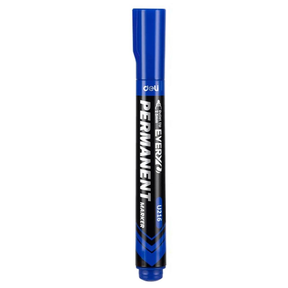 MARKER PERMANENT ALBASTRU VARF ROTUND 2.5MM DELI MARKER PERMANENT ALBASTRU VARF ROTUND 2.5MM DELI