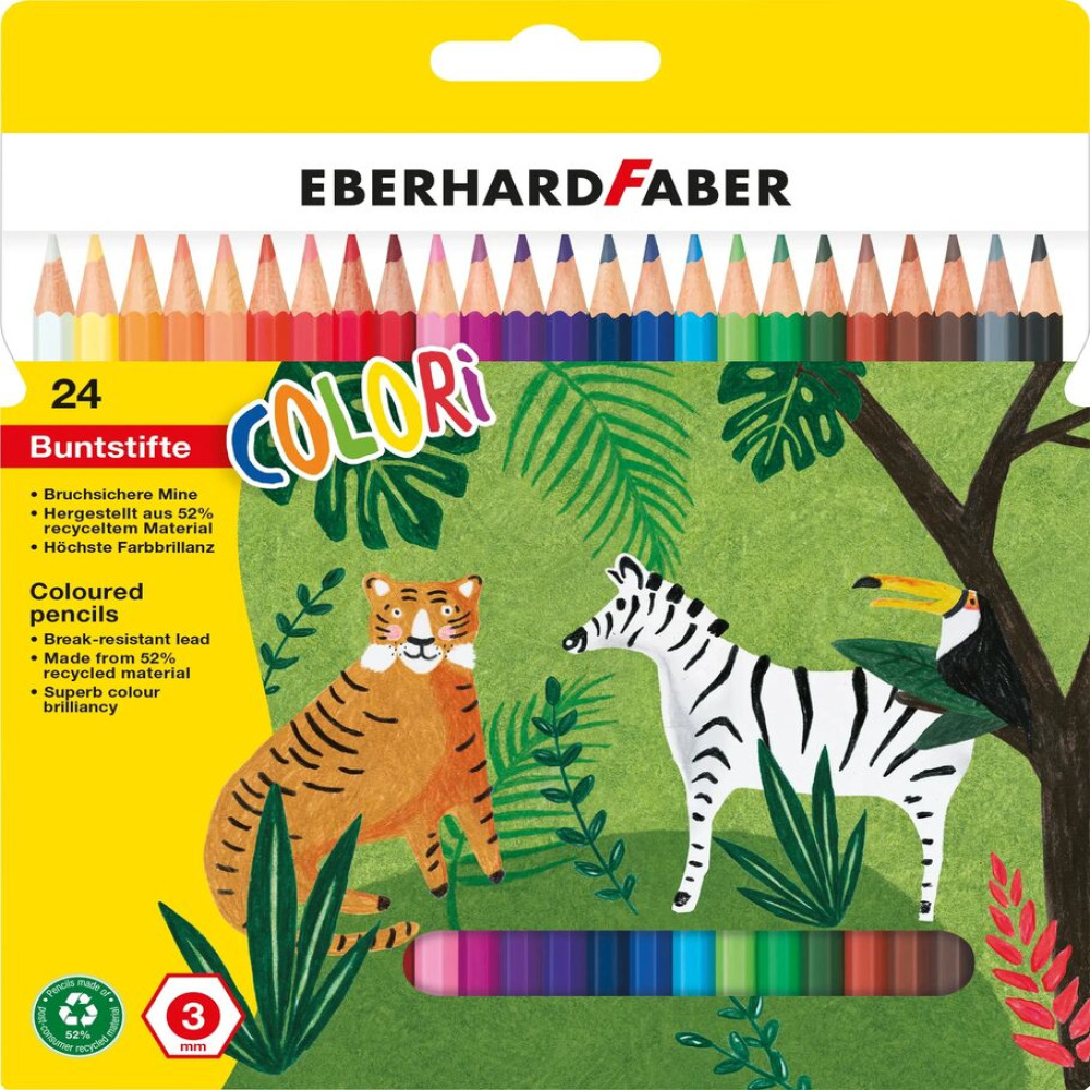 Creioane Colorate Plastic 24 Culori Eberhard Faber
