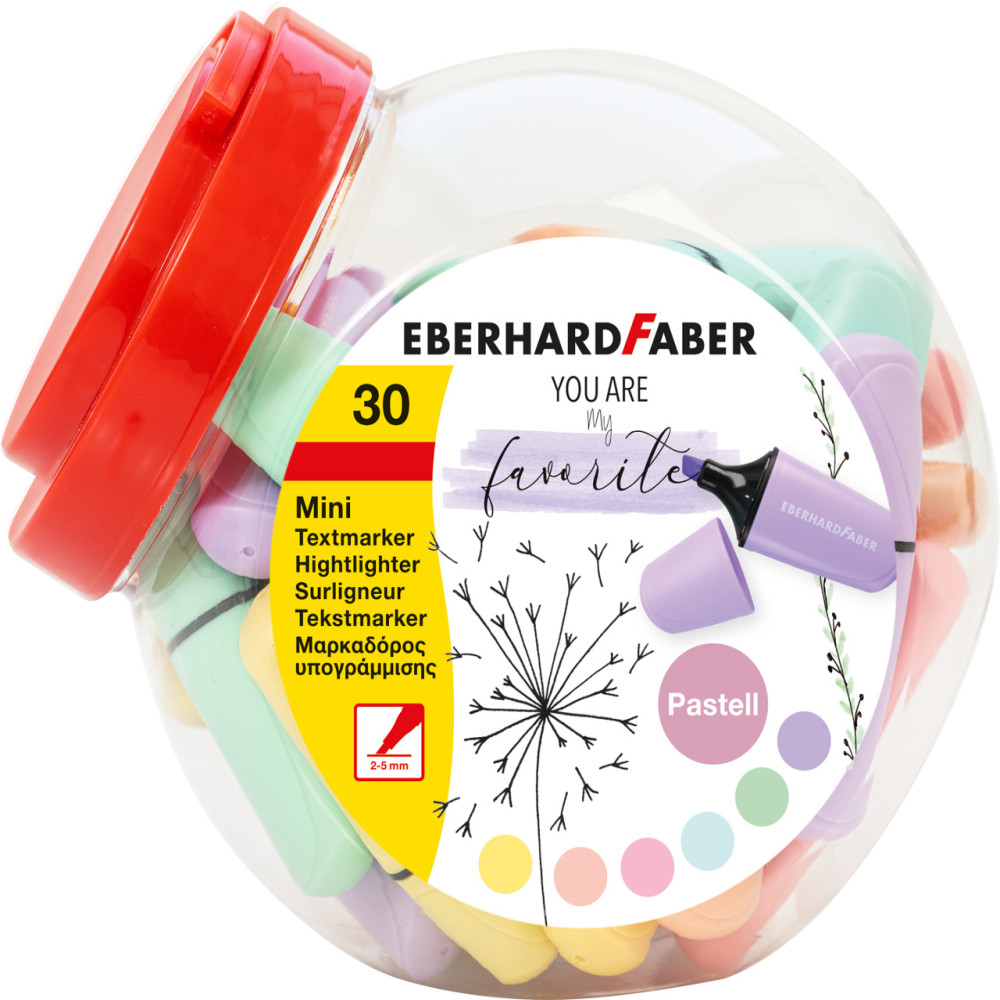 Display 30 Buc Textmarker Mini Pastel Eberhard Faber