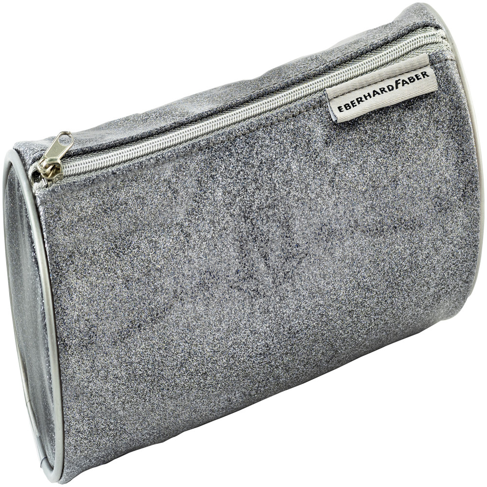 Penar Etui Tubular Jumbo Glitter Gri Faber-castell