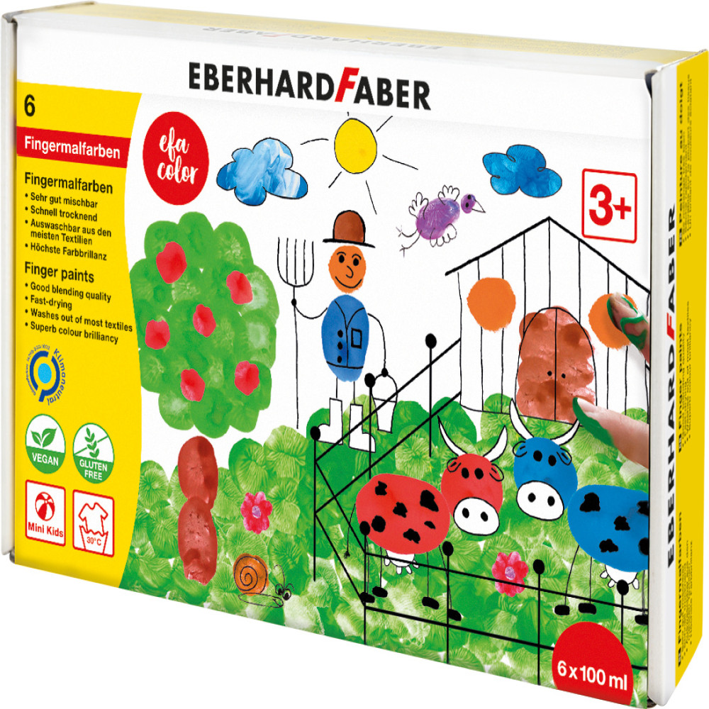 Set Pictura Cu Degetele 6 Culori 100ml Faber-castell
