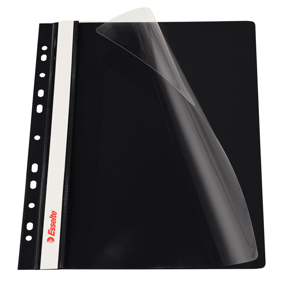 Dosar Plastic Cu Sina Si Multiperforatii Negru 10/set Esselte