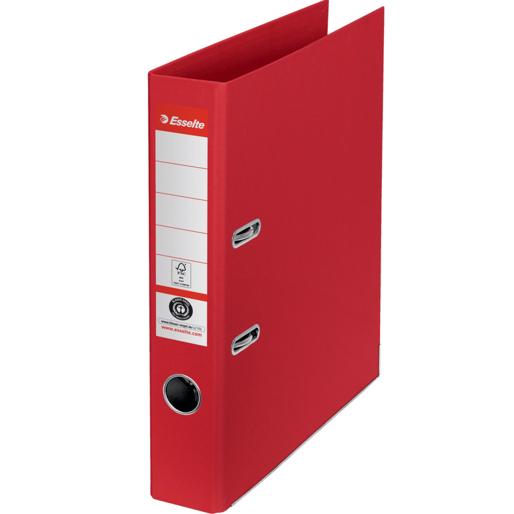 Biblioraft Carton Reciclat 5 Cm Rosu Vivida Nr1 Power Fsc Esselte