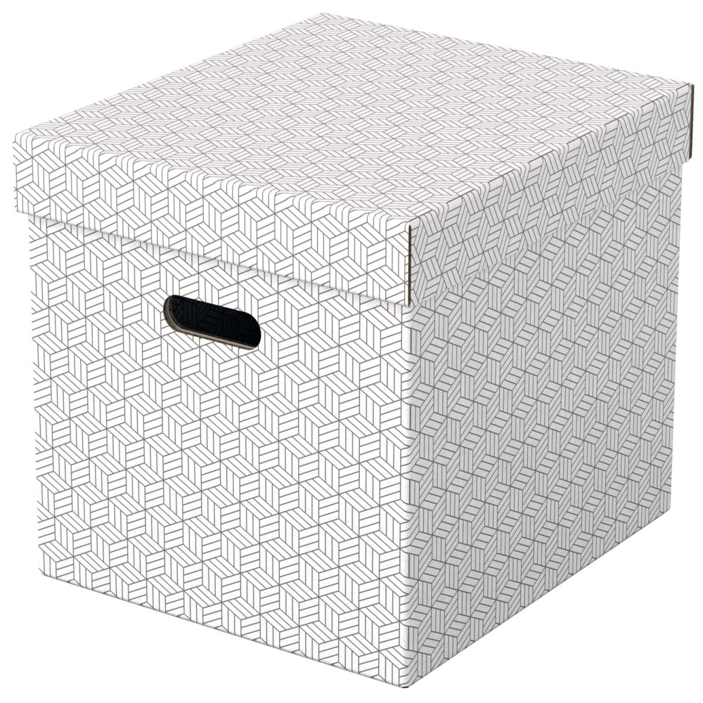 Cutie Depozitare Cu Capac 36 X 32 X 31cm Alba Recycled Fsc 3/set Esselte