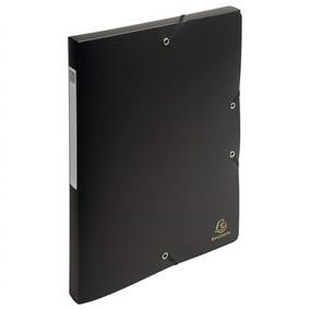 Mapa Plastic Cu Elastic Si Burduf 2.5cm Negru Exacompta