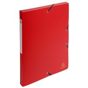 Mapa Plastic Cu Elastic Si Burduf 2.5cm Rosu Exacompta