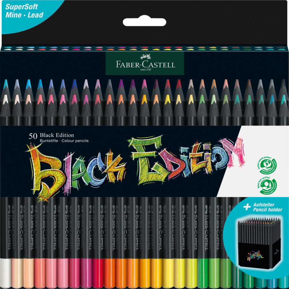 Creioane Colorate 50 Culori Black Edition Faber-castell