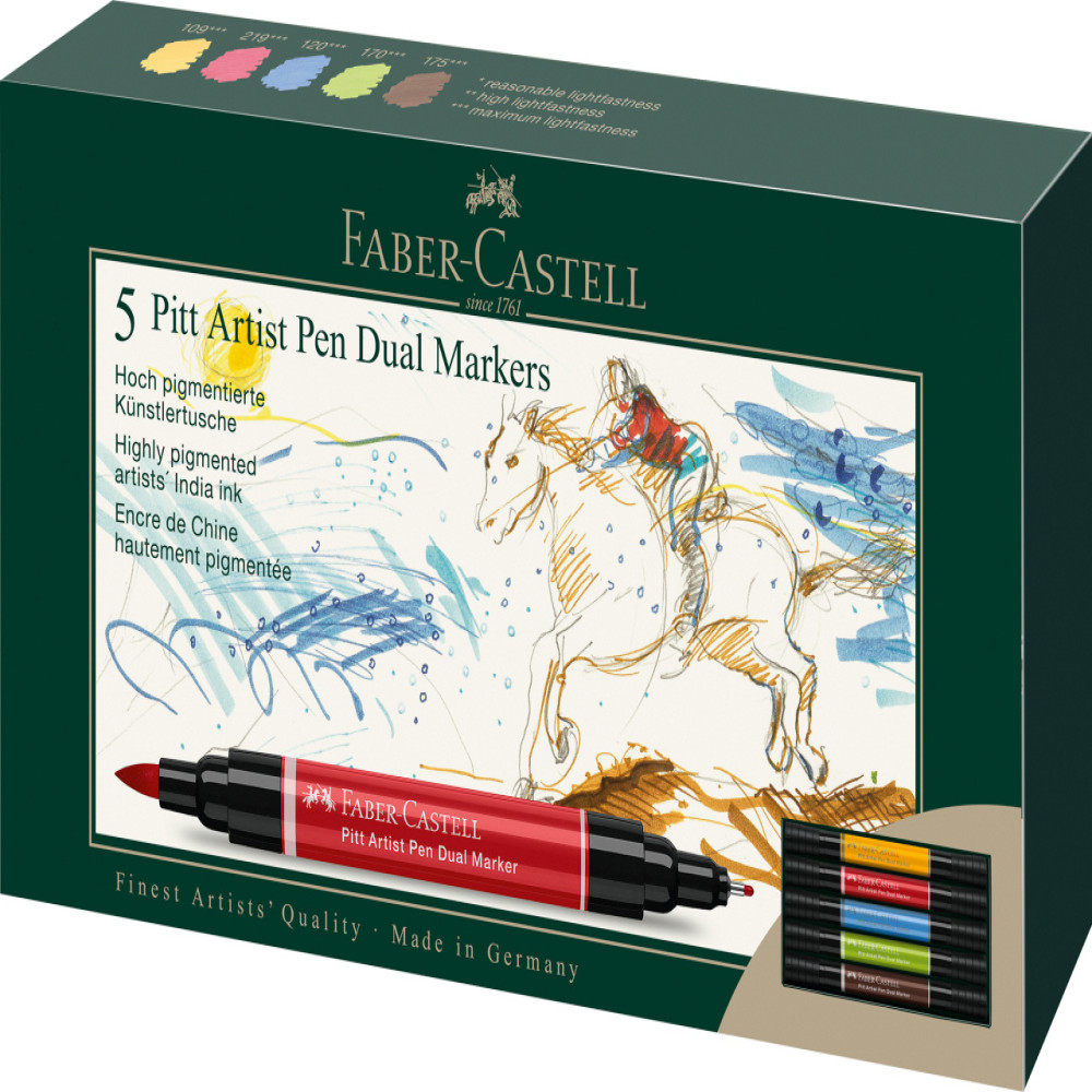 Pitt Artist Pen Dual Marker Set 5 Buc Faber-castell