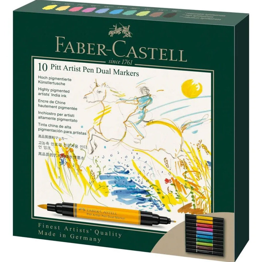 Pitt Artist Pen Dual Marker Set 10 Buc Faber-castell Pitt Artist Pen Dual Marker Set 10 Buc Faber-castell