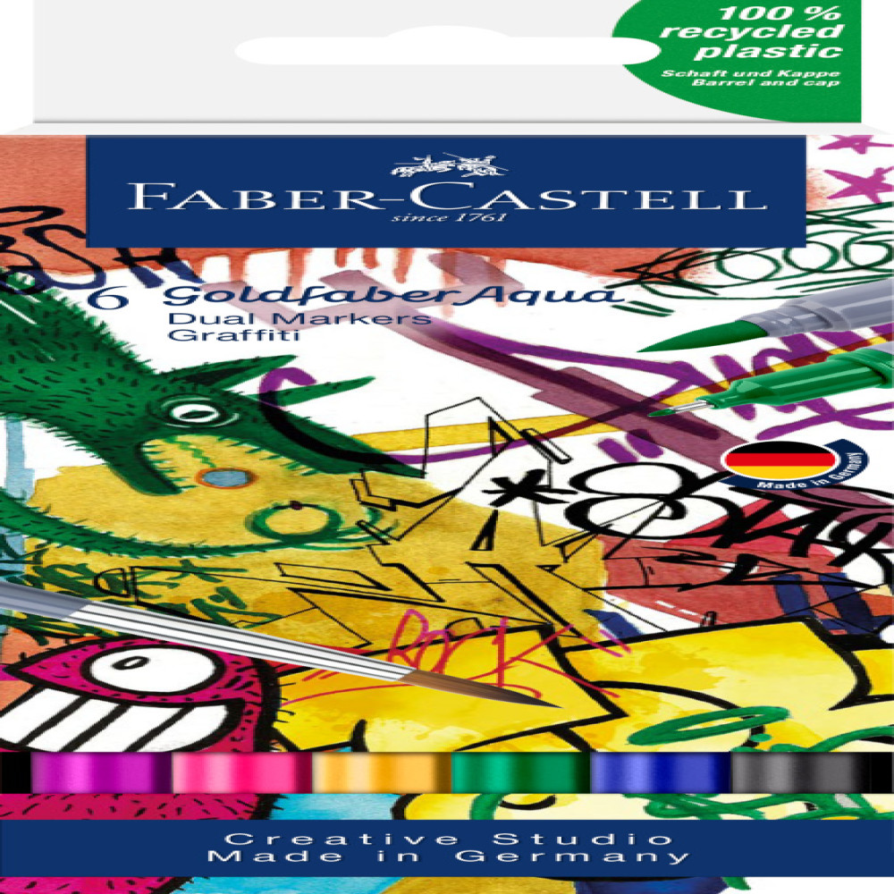 Marker Solubil 2 Capete Set 6 Buc Graffiti Goldfaber Faber-castell