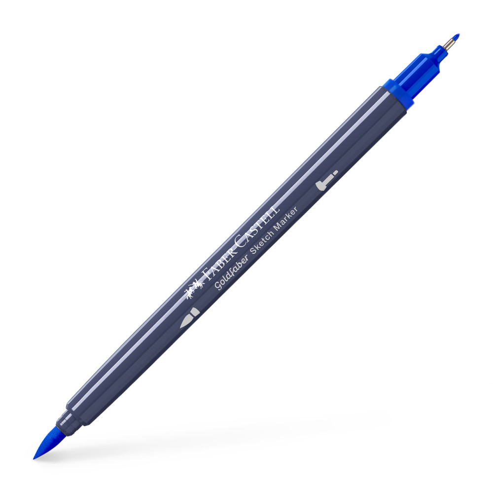 Sketch Marker 2 Capete Albastru Heliu Roscat 151 Goldfaber Faber-castell