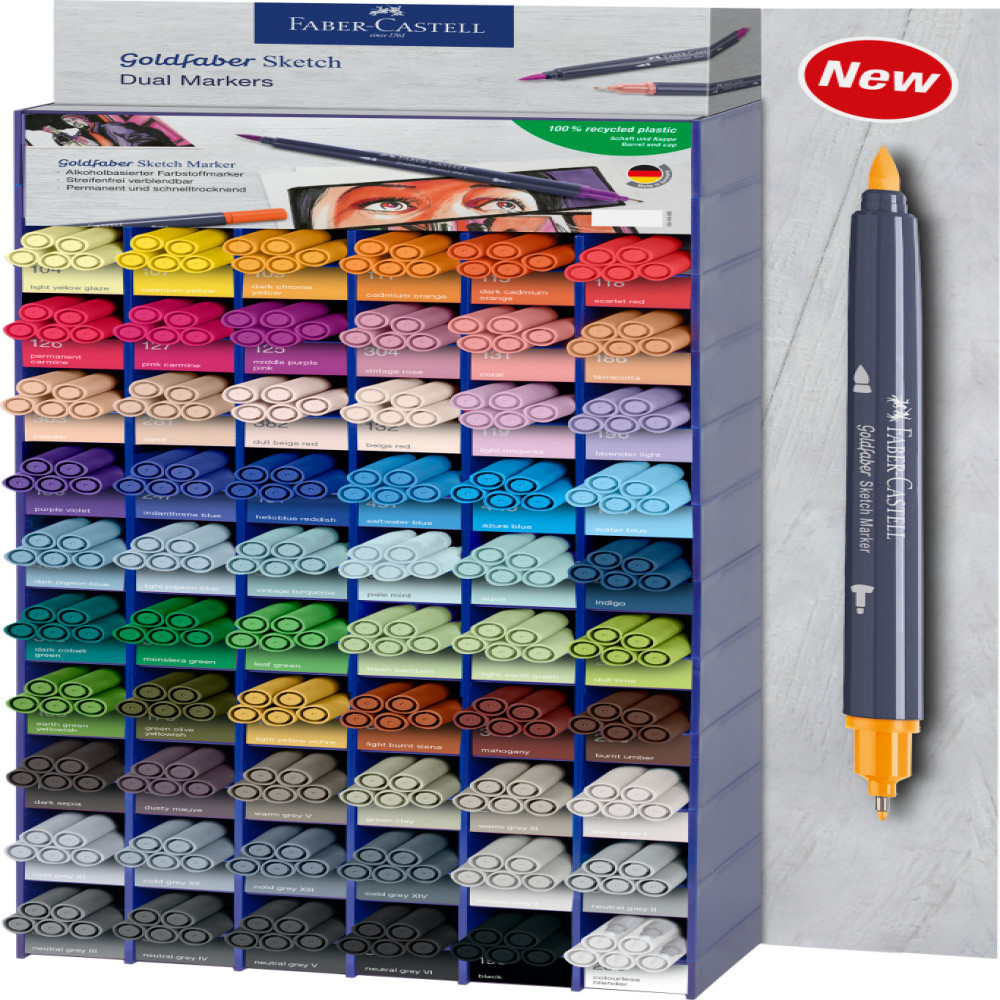 Modul Acrilic 300 Buc Sketch Marker 2 Capete Goldfaber Faber-castell