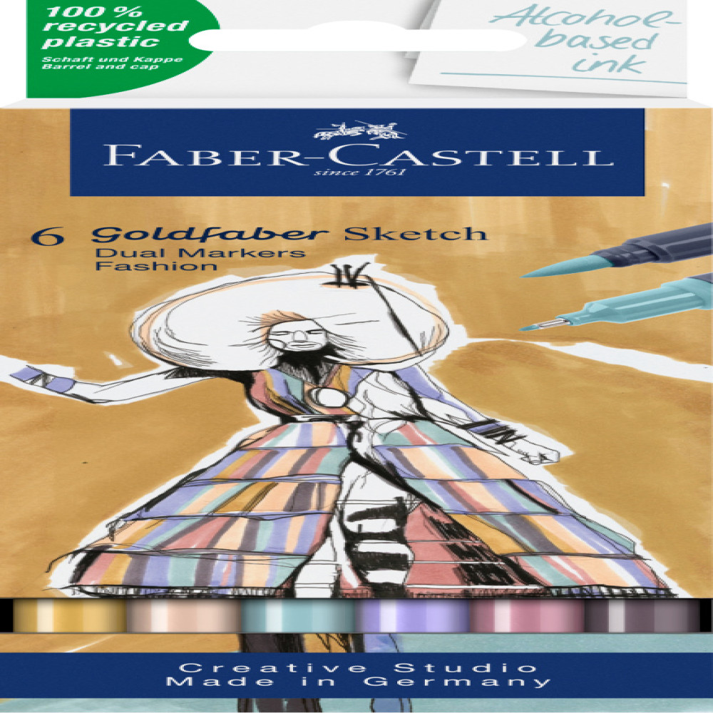 Sketch Marker 2 Capete Set 6 Fashion Goldfaber Faber-castell