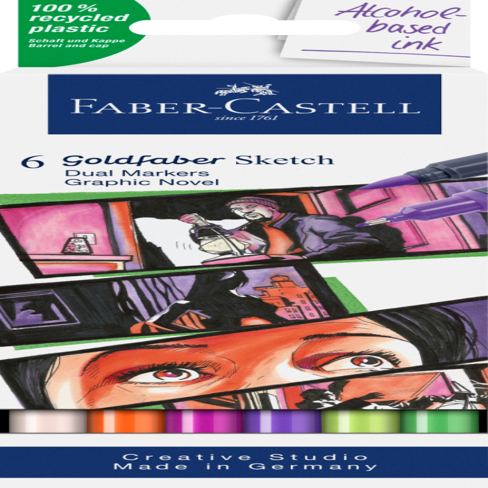 Sketch Marker 2 Capete Set 6 Novel Goldfaber Faber-castell