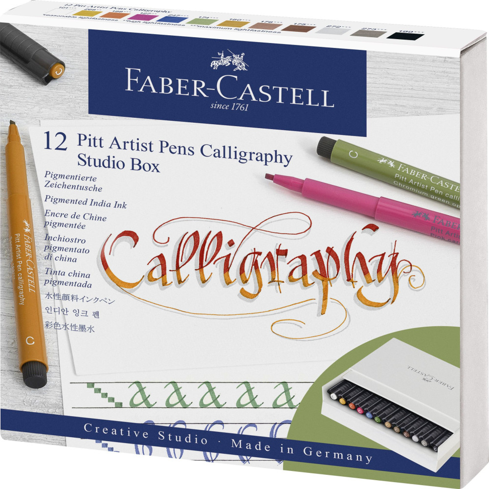 Pitt Artist Pen Caligrafic Cutie Studio 12 Buc Faber-castell